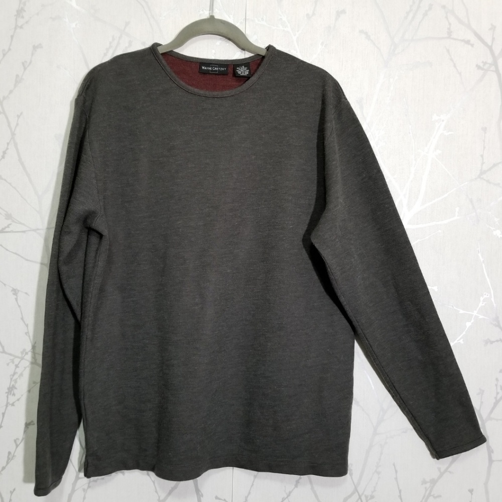Wayne Gretzky Gray Lightweight Crewneck Sweater